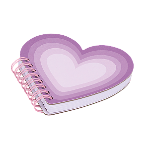 Caderno/caderneta Coração S2 Capa Dura Pautado com 80 Folhas Brancas