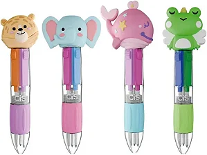 Caneta Esferográfica Fun Retrátil Mini 4 x 1 Animais 0.7mm - CiS