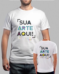 Camiseta Personalizada Frente e Verso Algodão Branco