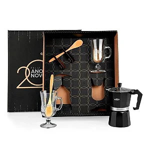 Kit Para Café Com Cafeteira Italiana - 5 Pçs