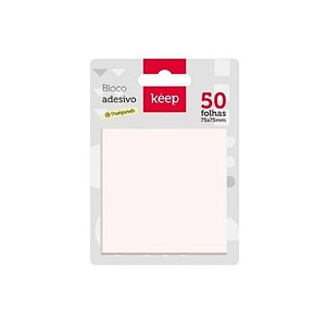 BLOCO ADESIVO KEEP 75X75 TRANSPARENTE C/50 FOLHAS