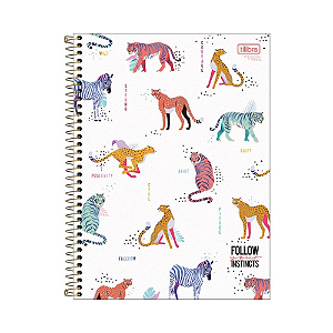 CADERNO ESPIRAL UNIVERSITARIO 1 MATERIA TILIBRA JUNGLE HEART 80 FOLHAS