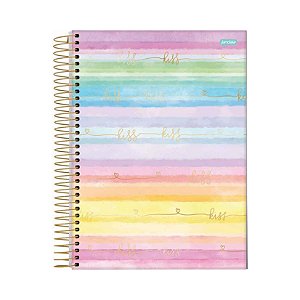 CADERNO UNIVERSITARIO ESPIRAL 10 MATERIA LA CREME JANDAIA 160 FOLHAS