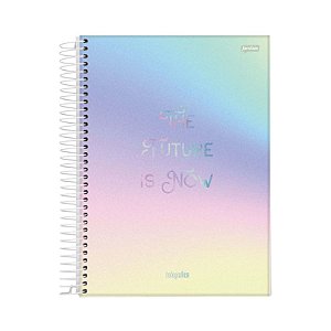 CADERNO UNIVERSITARIA ESPIRAL 1 MATERIA JANDAIA HOLOGRAFIA 80 FOLHAS