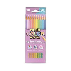 LAPIS DE COR MULTICOLOR TONS PASTEIS 10 CORES