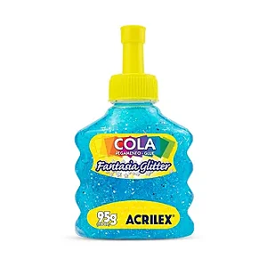 COLA ACRILEX FANTASIA GLITTER AZUL 95G