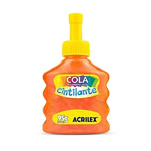 COLA ACRILEX CINTILANTE LARANJA 95G