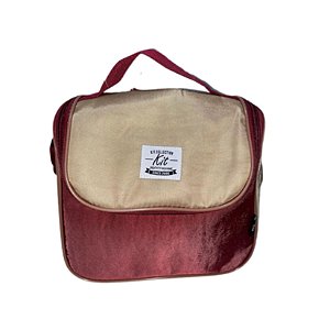LANCHEIRA KIT SUMMER BORDO E DOURADO TÉRMICA