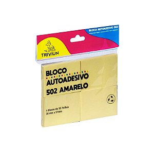 POST IT TRIVIUN 502 AMARELON C/95 4 BLOCOS 38X51