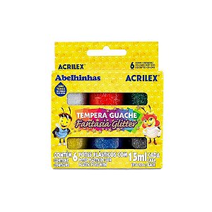 TINTA GUACHE  ACRILEX FANTASIA GLITTER 6UN. 15ML