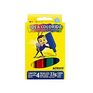 COLA COLORIDA ACRILEX 4 UNIDADES 23G CD