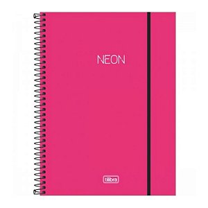 CADERNO ESPIRAL CAPA PLÁSTICA UNIVERSITÁRIO 1 MT NEON PINK 80 FOLHAS