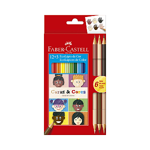 LAPIS DE COR FABER CASTELL CARAS E CORES 15 CORES