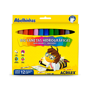 CANETINHA HIDROGRAFICA ACRILEX JUMBO 12 CORES