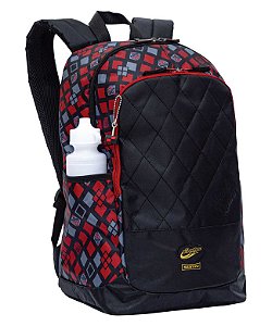 MOCHILA COSTA SUPER HERO GILRS MAGIC HARLEY QUINN - PRETO E VERMELHO