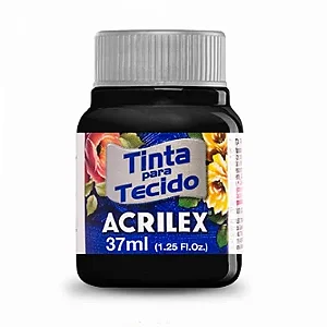 TINTA PARA TECIDO ACRILEX 37 ML PRETO- 520