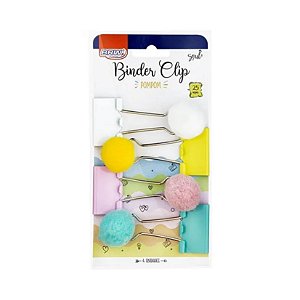 PRENDEDOR DE PAPEL BINDER 25MM -BRW C/ 4 UN - POMPOM