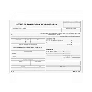 RECIBO DE PAGAMENTO AUTÔNOMO TILIBRA 3VIAS 25F 215X147MM