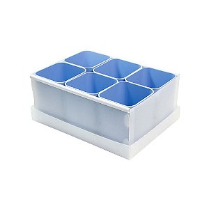CAIXA ORGANIZADORA DE OBJETOS C/6 PORTA OBJETOS AZUL CLARO DELLO