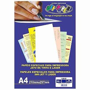 PAPEL LINHO BRANCO OFF PAPER A4 180G 50FLS