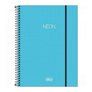 CADERNO ESPIRAL TILIBRA CAPA PLÁSTICA UNIVERSITÁRIO 1 MT NEON AZUL 80 FOLHAS