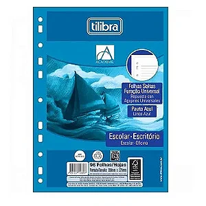 REFIL TILIFLEX  FURAÇÃO UNIVERSAL P/ CADERNO ARGOLADO ACADEMIE 96 FOLHAS TILIBRA