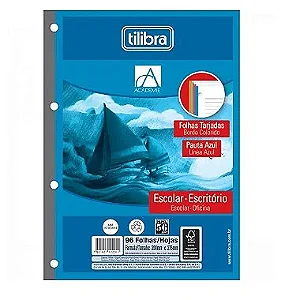 REFIL TILIFLEX PARA CADERNO ARGOLADO ACADEMIR TARJADO 96 FOLHAS TILIBRA