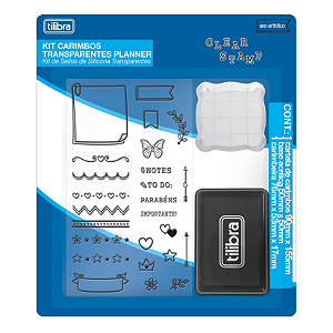 KIT DE CARIMBO PLANNER TRANSPARENTE TILIBRA
