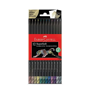 LAPIS DE COR FABER CASTELL SUPER SOFT 12 CORES METALICAS