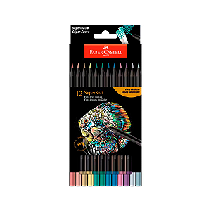LAPIS DE COR FABER CASTELL SUPER SOFT 12 CORES METALICAS
