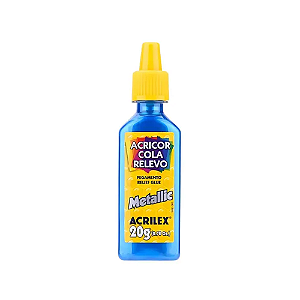 COLA RELEVO ACRILEX MATALLIC AZUL 20G