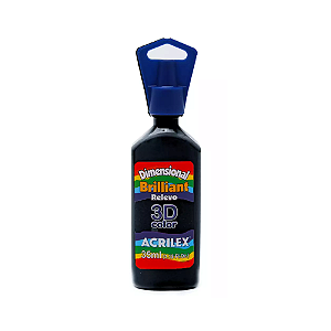 COLA DIMENSIONAL RELEVO ACRILEX 3D BRILLIANT PRETA 35ML