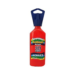 COLA DIMENSIONAL RELEVO ACRILEX 3D BRILLIANT VERMELHA 35ML