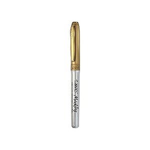 MARCADOR PERMANENTE BIC FINE METALLIC DOURADA