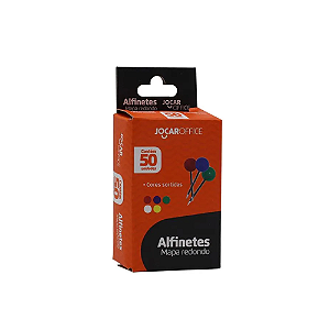 ALFINETE PARA MAPA JOCAR OFFICE REDONDO CORES SORTIDAS C/50 UNDS