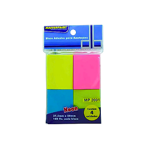 POST IT MASTERPRINT 4 BLOCOS NEON