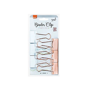 PRENDEDOR DE PAPEL BRW 25MM WHITE ROSE CARTELA C/6