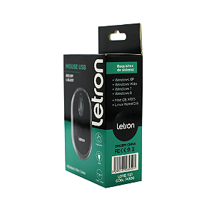 MOUSE LETRON USB 800DPI L-BLACK