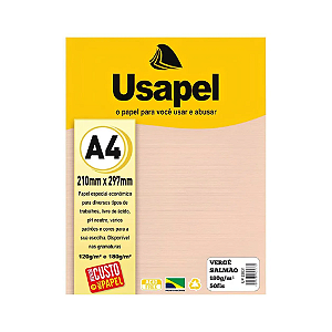 PAPEL VERGE USAPEL SALMAO C/50 FOLHAS 180G