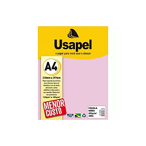 PAPEL METALIZADO USAPEL PEROLADO ROSA C/30 FOLHAS 180G