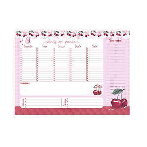 PLANNER SEMANAL DE MESA LITOARTE CEREJINHA