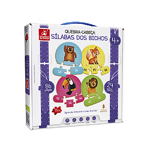 BRINQUEDO PEDAGOGICO BRINCADEIRA DE CRIANCA QUEBRA CABECA SILABA DOS BICHOS