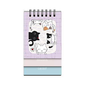 CADERNETA DUO LITOARTE WIRE-O GATINHO 80 FOLHAS