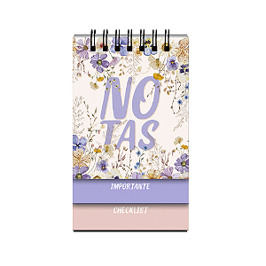 CADERNETA DUO LITOARTE WIRE-O FLORAL 80 FOLHAS