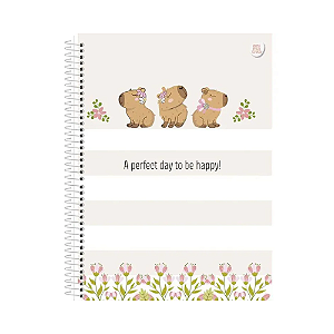 CADERNO ESPIRAL ANIMATIVA UNIVERSITARIO 1MT CAPYCUTIES 80 FOLHAS