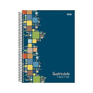 CADERNO ESPIRAL QUADRICULADO ANIMATIVA 7X7 80 FOLHAS