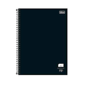 CADERNO ESPIRAL QUADRICULADO TILIBRA ZIP PRETO 1X1 80 FOLHAS