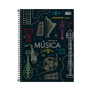 CADERNO ESPIRAL DE MUSICA TILIBRA UNIVERSITARIO 80 FOLHAS