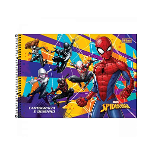 CADERNO ESPIRAL CARTOGRAFIA MILIMETRADO TILIBRA SPIDER MAN 80 FOLHAS