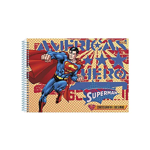 CADERNO ESPIRAL CARTOGRAFIA SAO DOMINGOS SUPERMAN 60 FOLHAS